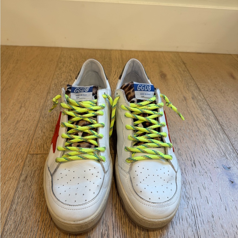 Golden Goose White, Red, Leopard, and Camo Sneakers - Exclusive Rare Design - Picture 3 of 10